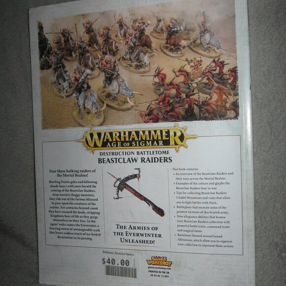 Warhammer Softcover Book 40,000 40K Age of Battletome Beastclaw Raiders 2409A6 - Picture 2 of 10